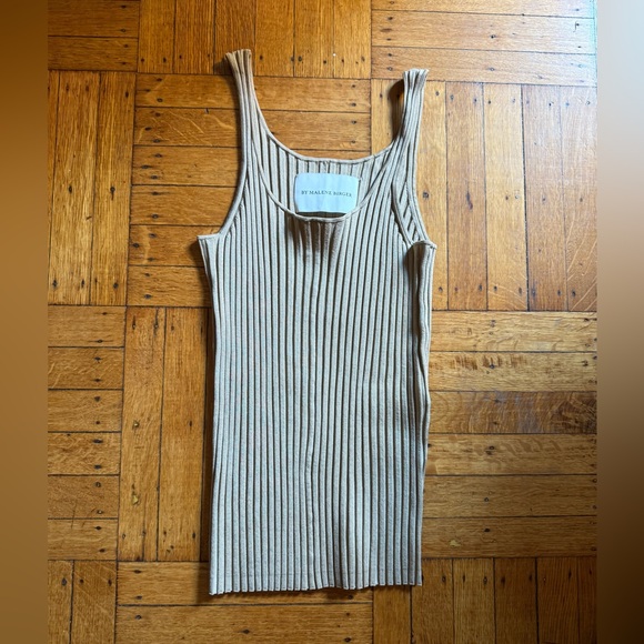 NWOT By Malene Birger Ribbed Beige Tank Size S